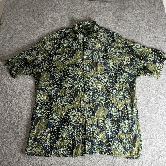 croft & barrow Other - Croft & Barrow Hawaiian Shirt Mens‎ XL Green Short Sleeve Button Up Floral Print